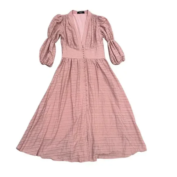 Anthropologie Pink Midi Dress - Picture 6 of 9